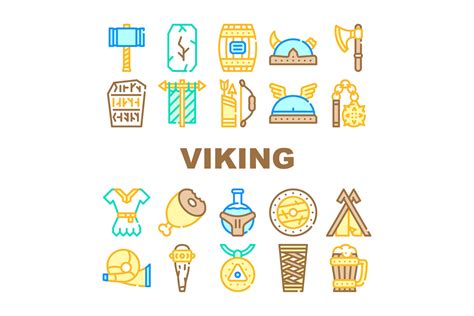 Viking Ancient Culture Collection Icons Graphic by sevvectors ...