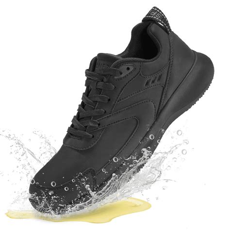 SPIEZ Men's Slip Resistant Shoes, Waterproof Oilproof Lightweight Non Slip Sneakers, Chef ...