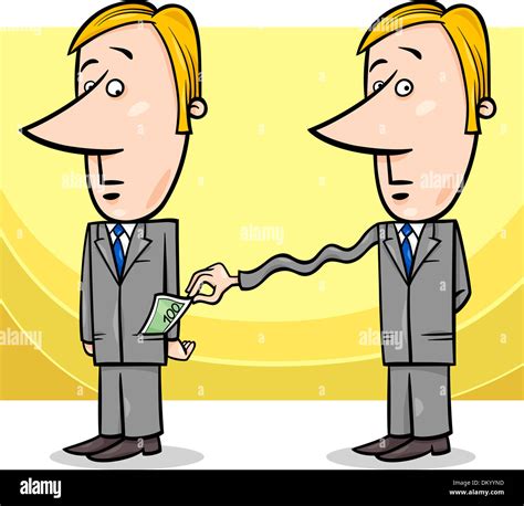 Concept Cartoon Illustration of Man or Businessman and Tax Collector ...