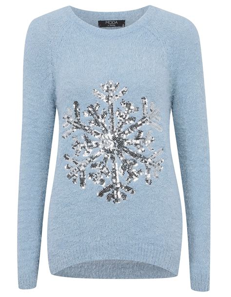 Moda Sequin Snowflake Eyelash Jumper | Women | George at ASDA | Womens ...