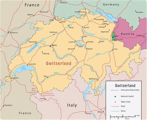 Map Of Europe Showing Switzerland - Edithe Marchelle