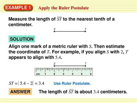 Apply the Ruler Postulate - ppt download