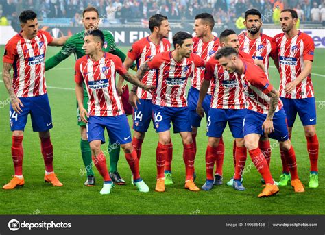 Lyon France May 2018 General Team Photo Atletico Madrid Players – Stock ...