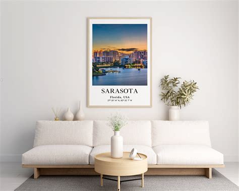 Sarasota Poster Sarasota Skyline Florida United States - Etsy