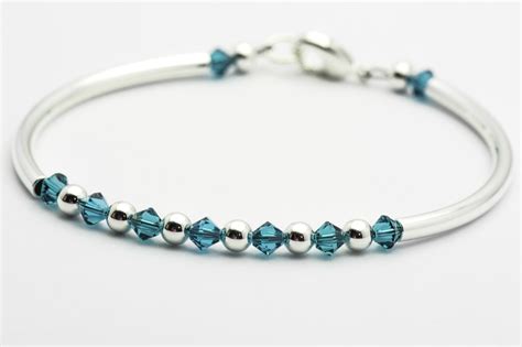 Blue Zircon December Birthstone Bracelet - Black Brook Shop