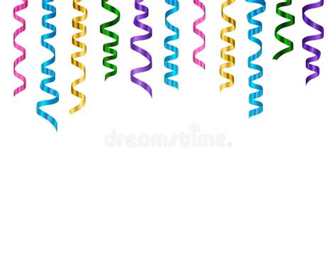 Colorful Party Streamers stock illustration. Illustration of gift ...