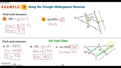 5-4 The Triangle Midsegment Theorem - YouTube