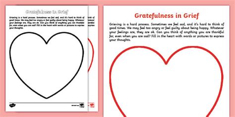 Gratefulness in Grief Activity (Teacher-Made)