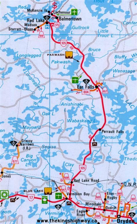 Ontario Highway 105 Route Map - The King's Highways of Ontario