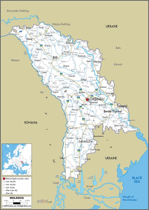 Road Map of Moldova - Ezilon Maps