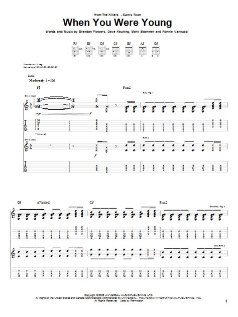 When You Were Young by The Killers - Guitar Tab - Guitar Instructor