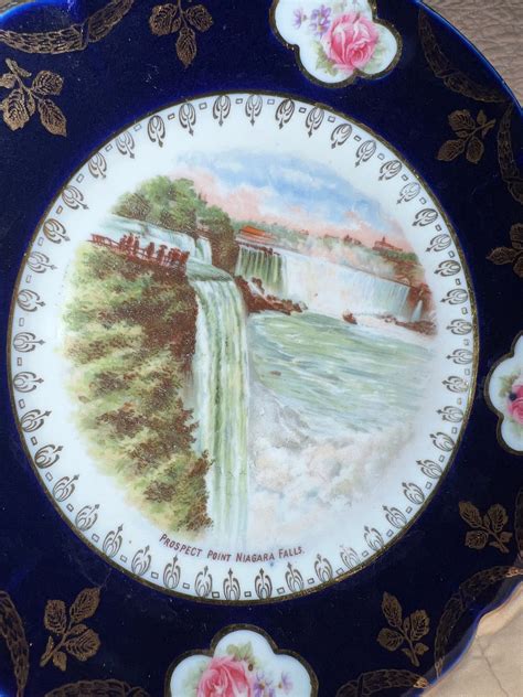 9 German Niagara Falls Plate With Gold - Etsy