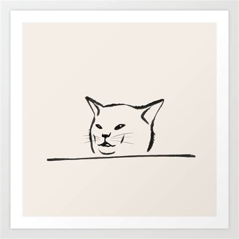 Confused cat meme drawing Art Print by MoonlightPrint | Society6