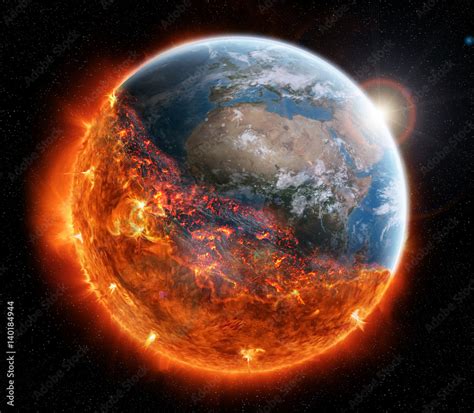 The end of planet Earth 3D rendering elements of this image furnished by NASA Stock Photo ...