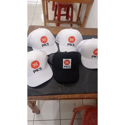 Jual Topi PKS LOGO BARU - Topi Jaring warna Hitam dan Putih | Shopee Indonesia