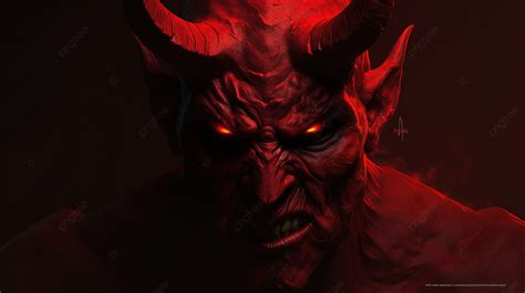 The Devil Has Red Eyes And Horns Background, Red Devil Picture, Devil, Red Background Image And ...