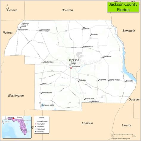 Jackson County Map, Florida, USA - Cities, Population, Facts, Where is Located