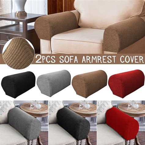 2pcs Furniture Armrest Covers Stretch Slipcovers Sofa Couch Chair Arm ...