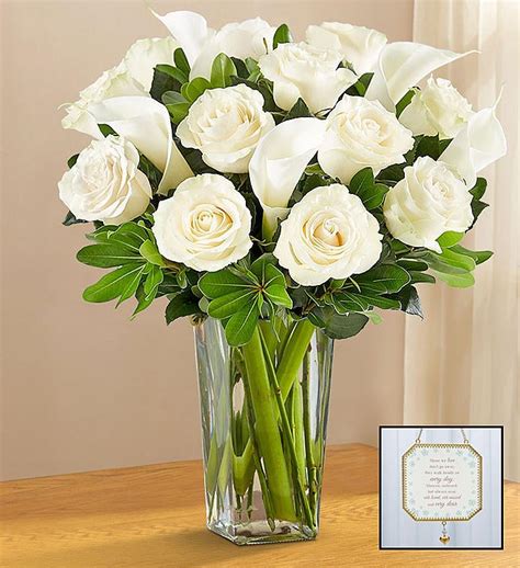 White Rose & Calla Lily Bouquet for Sympathy | 1800flowers.com