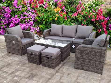 RECLINER RATTAN WICKER CONSERVATORY OUTDOOR GARDEN FURNITURE SET CORNE – uk leisure world