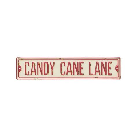 "Candy Cane Lane" Enamel Sign - Wall Art - Christmas and Winter ...