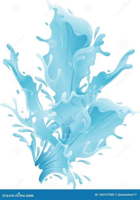 Water Splash Art, Natural Cascade Stock Vector - Illustration of isolated, artwork: 165727500