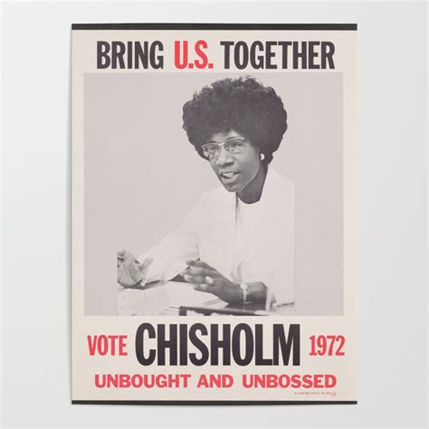 Shirley Chisholm 1972 Presidential Campaign Poster by Vanessa Hazzard Art | Society6