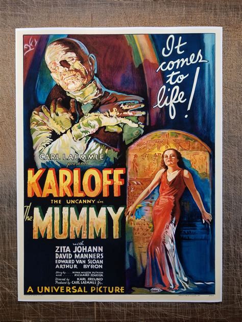 The Mummy Boris Karloff Classic Horror Poster | Horror posters, Movie ...