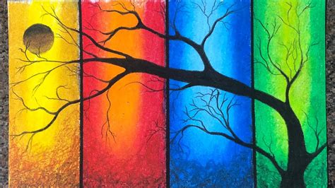 4 Seasons Tree Painting - Painting Photos