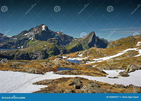 Munkebu and `Hermannsdaltinden` in Moskenes Stock Image - Image of hermansdalstinden, islands ...