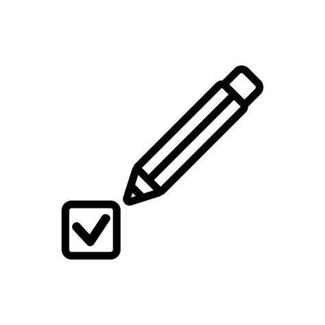 Pencil choice icon vector. Isolated contour symbol illustration ...