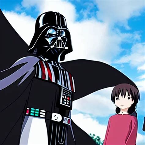 Darth Vader as an anime character from Studio Ghibli. | Stable Diffusion