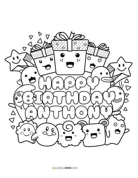 Happy Birthday Anthony Coloring Page - Coloring Home