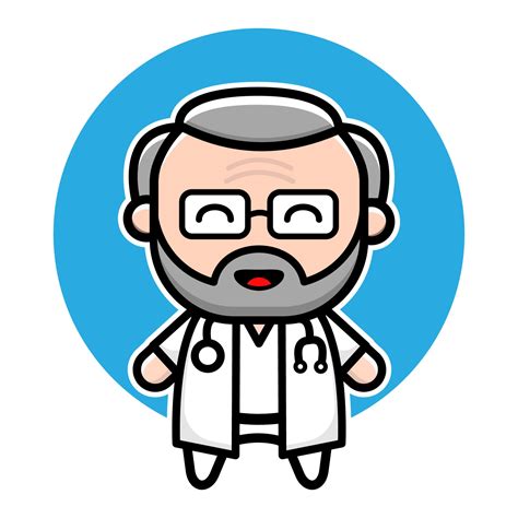 Cute old doctor cartoon character 3539597 Vector Art at Vecteezy