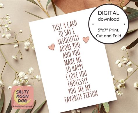 Love Card, Valentines Card, Greeting Cards, Digital Printable ...