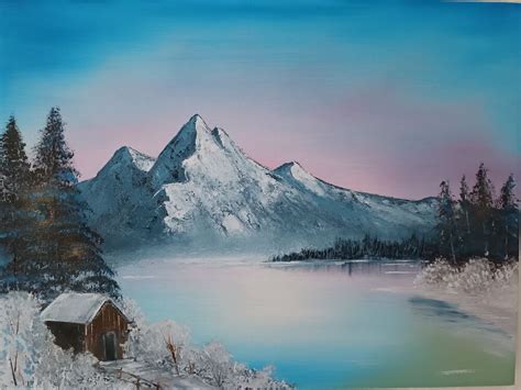 Winter Cabin - oil