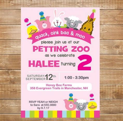 Petting Zoo Birthday Invitation, Petting Zoo Party, Farm Party Invite ...