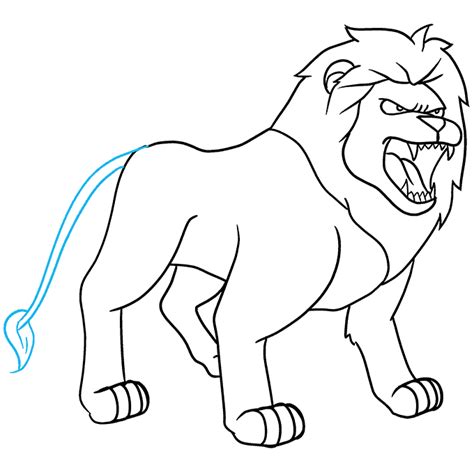 How to Draw a Lion Roaring - Really Easy Drawing Tutorial