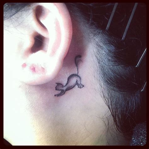 Cat Silhouette Tattoo Behind Ear in 2020 | Cat silhouette tattoos, Silhouette tattoos, Cat ...