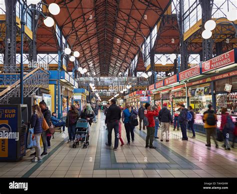 Budapest The Great Market Hall or Central Market Hall Hungary Stock ...