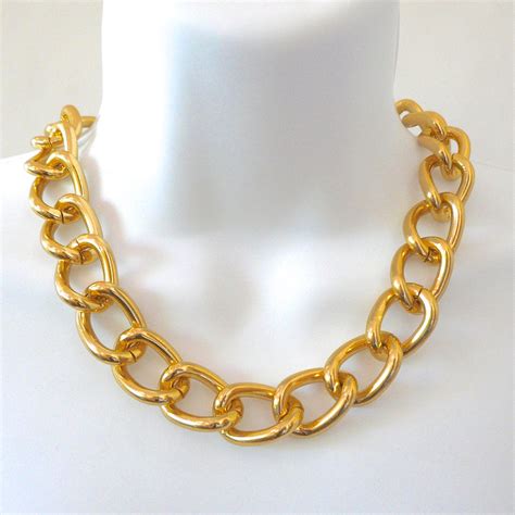 Chunky Gold Chain Link Necklace. $28.00, via Etsy. | Chunky gold chain, Chain link necklace ...