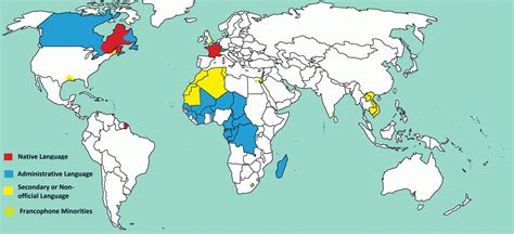 World Map with French speaking Countries highlighted | Physics and mathematics, French speaking ...