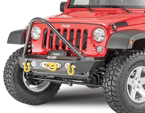 LoD Offroad Signature Series Shorty Front Winch Bumper with Stinger Bar for 07-18 Jeep Wrangler ...