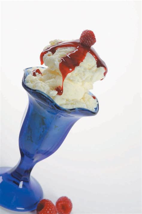 Ice Cream with Fruit Topping - Prepared Food Photos, Inc.