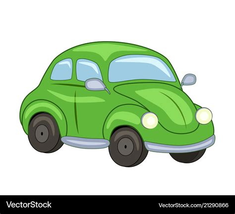 Cute cartoon green car Royalty Free Vector Image