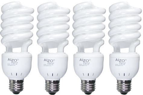 ALZO 27W CFL Photo Light Bulb 5500K, 1300 Lumens, 120V, Pack of 4 ...