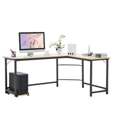 Buy TZZD L-Shaped Computer Desk, Desktop Computer Desk,Home Office Corner Desk, Steel-Wood ...