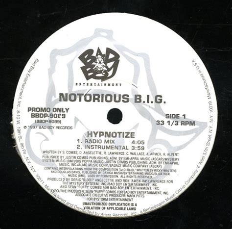 Notorious BIG : Hypnotize (radio, inst, club) (12-inch, Vinyl ...