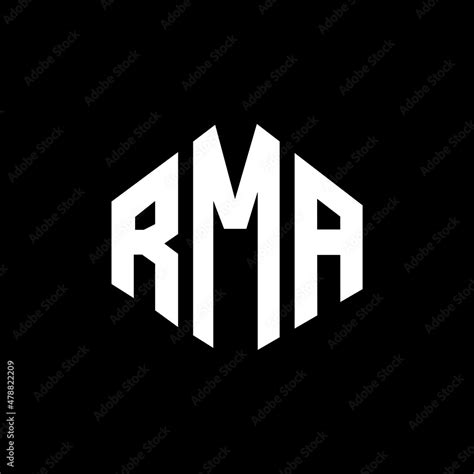 RMA letter logo design with polygon shape. RMA polygon and cube shape ...