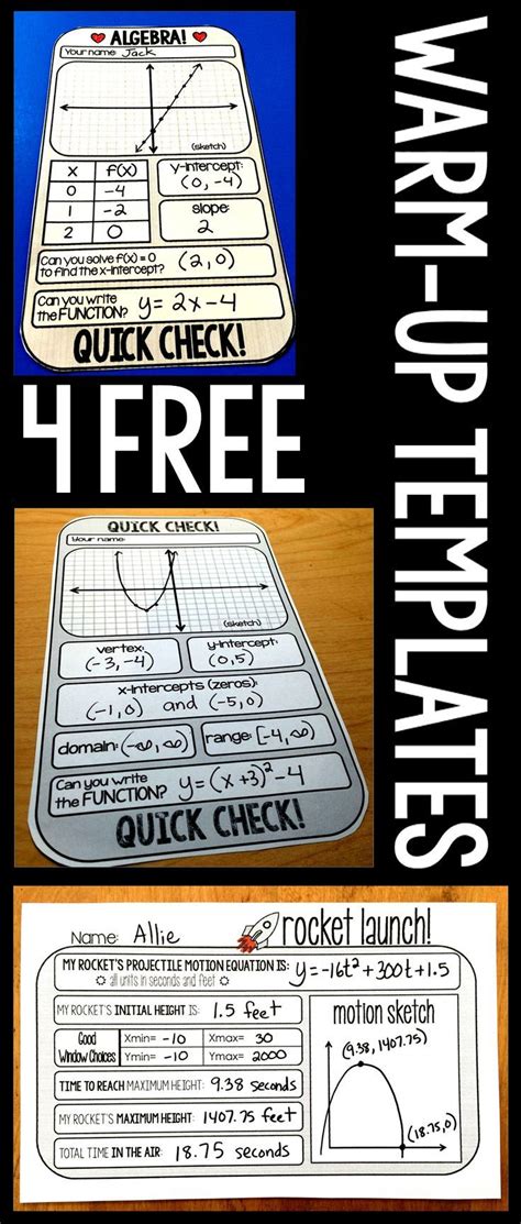 Math Templates are a Great Way to Start Your Math Class Everyday | Teaching algebra, School ...